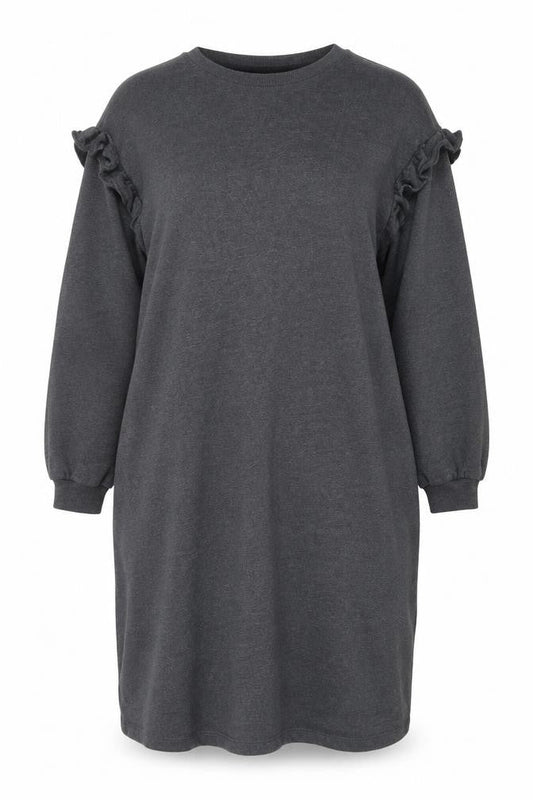 Next Women Grey Size 20 T-Shirt Dress Long Sleeve Casual Jersey