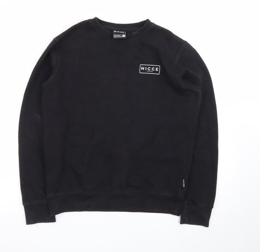 Nicce Boys Black Regular Fit Logo Pullover Sweatshirt 13 Years