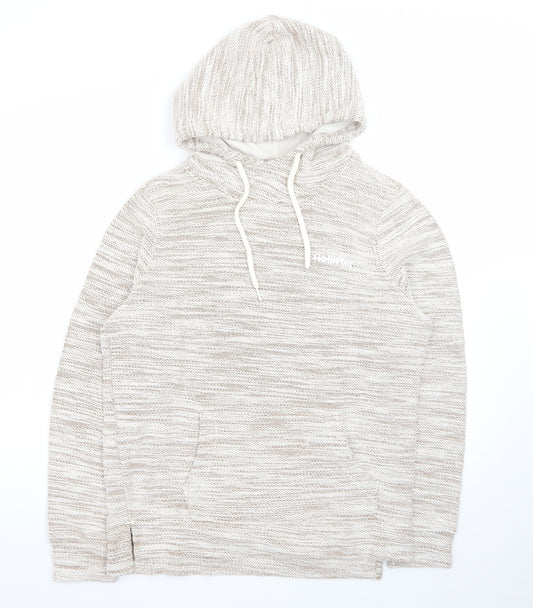 Hollister Womens Beige Knit Pullover Hoodie Size S Casual Relaxed Fit