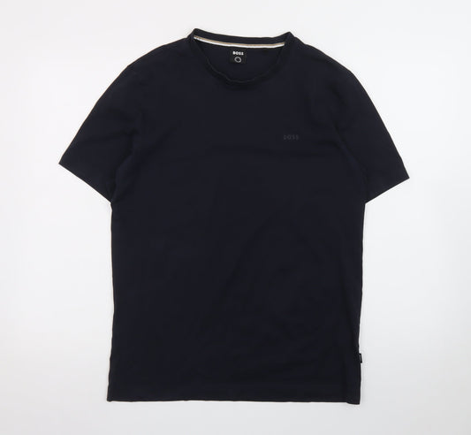 BOSS Men's Black Cotton Crew Neck Short Sleeve T-Shirt Size M