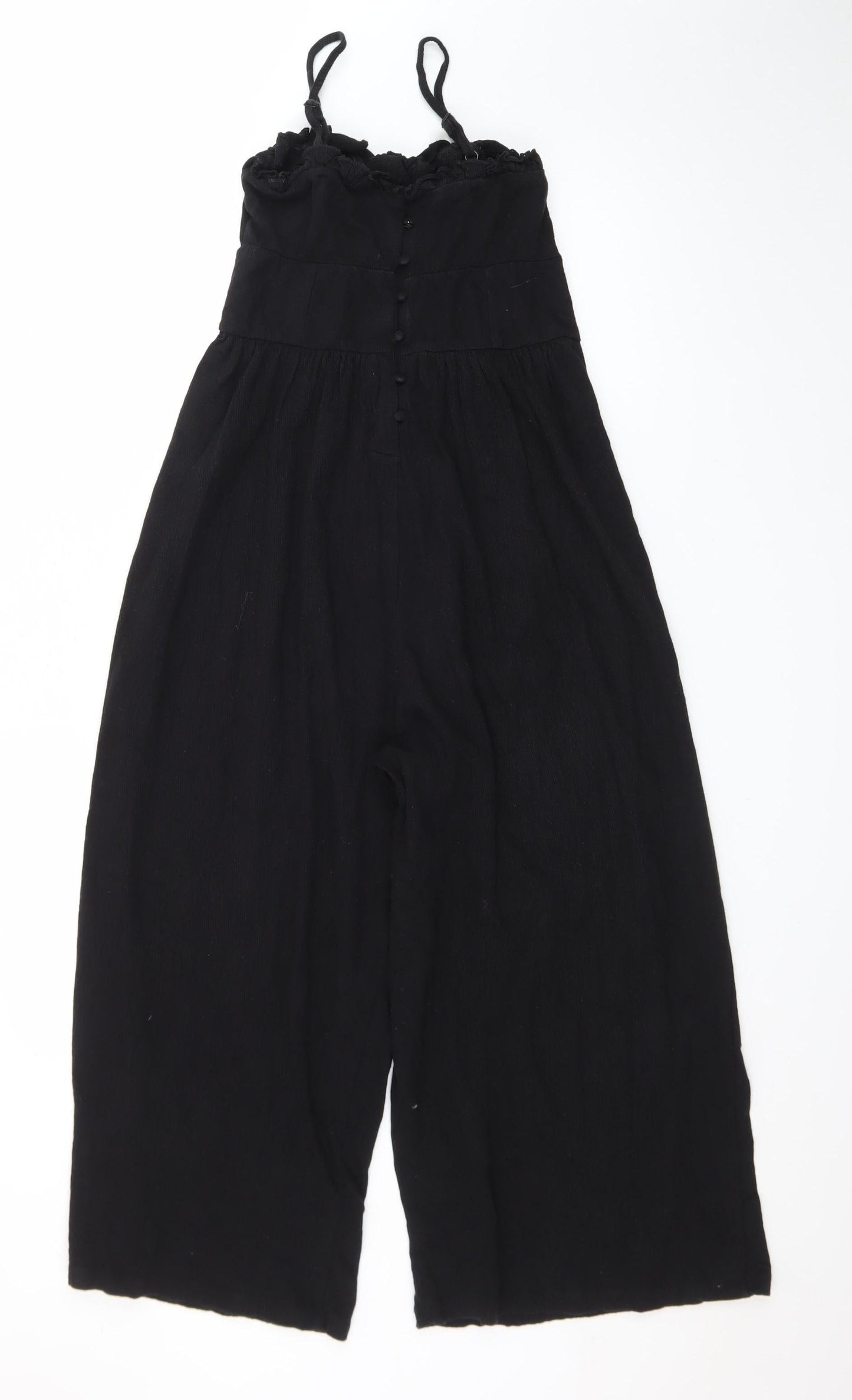 ASOS DESIGN Women's Black Cotton Wide Leg Jumpsuit Size 6