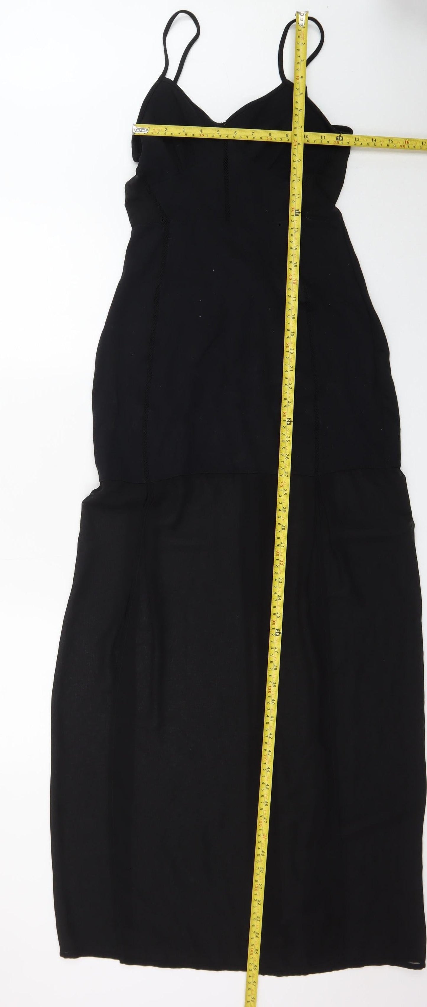 French Connection Women's Black Size 12 Slip Dress Midi V-Neck