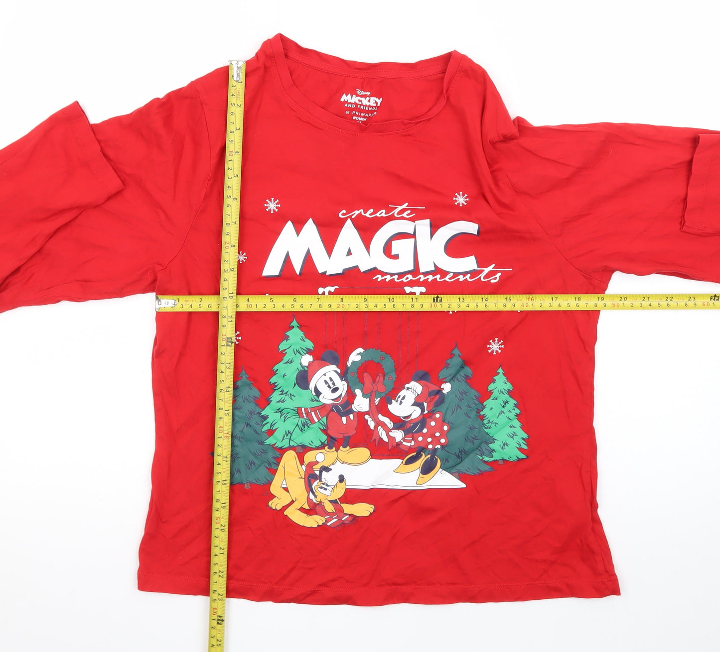 Disney Mickey & Friends Red Long Sleeve Women's Nightshirt M 12-14 Primark