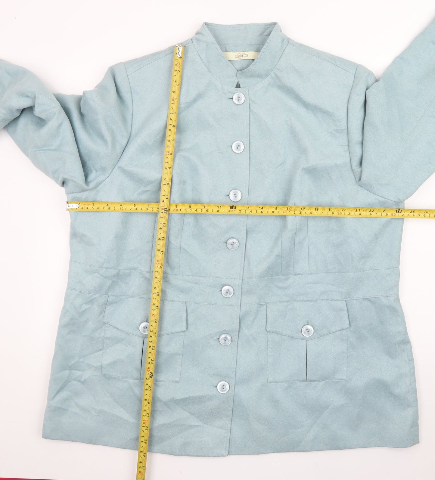 Classics Women's Blue Size 24 Mid-Length Button Jacket