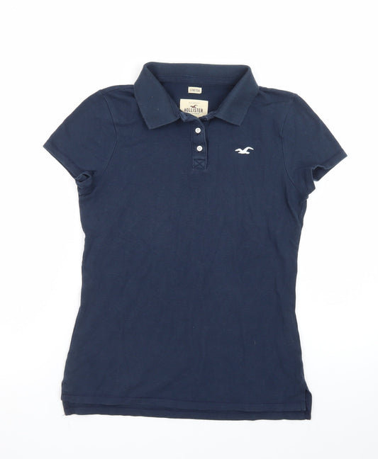 Hollister Men’s Blue Slim Fit Stretch Cotton Polo Shirt Size M