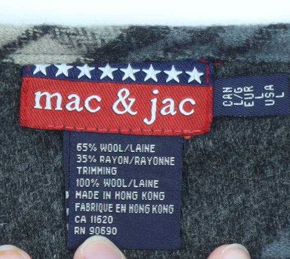 Mac & Jac Womens Grey Wool Blend Buttoned Waistcoat L Classic Fit