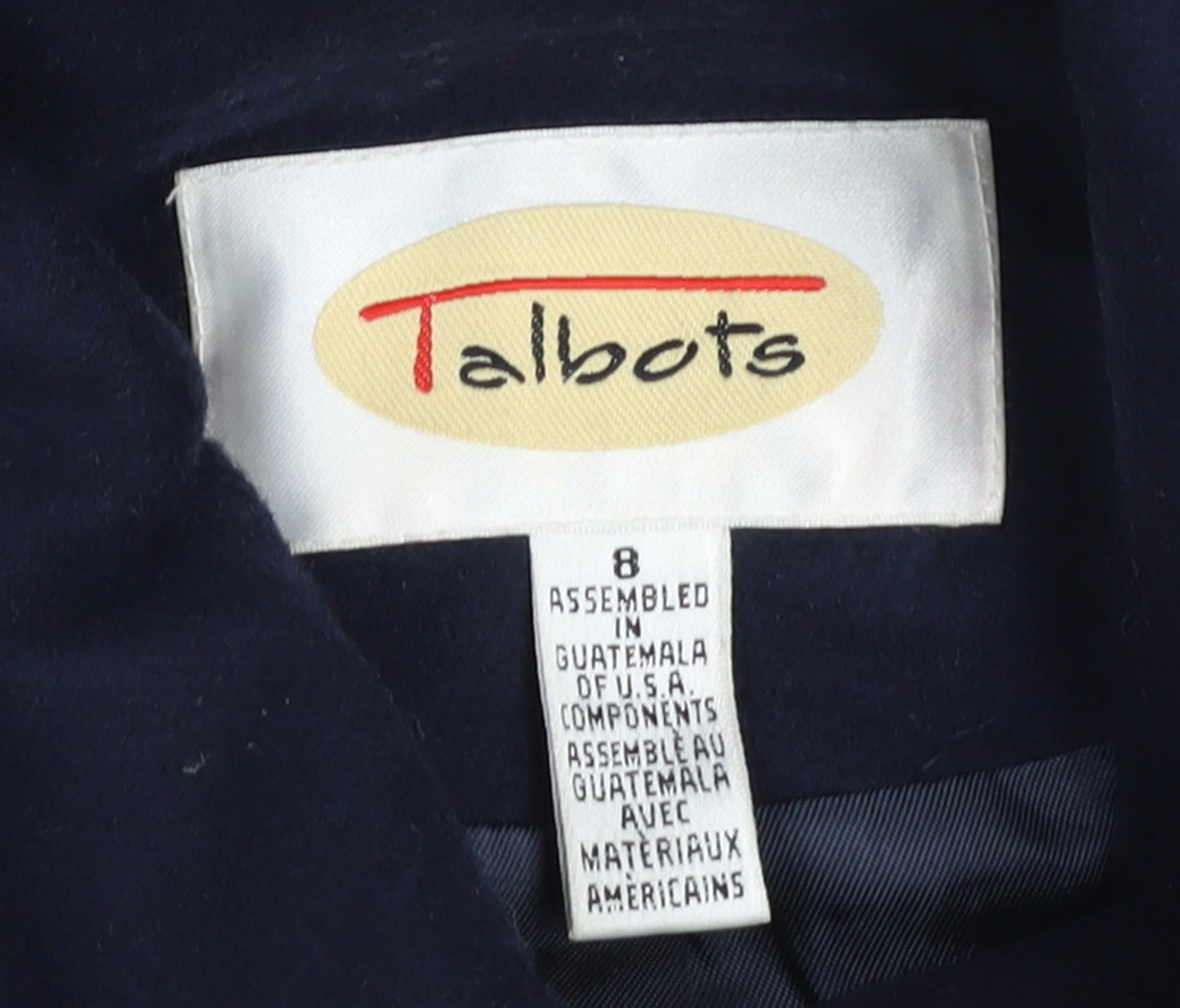Talbots Women's Navy Blue Wool Duffle Coat Size 12 Hooded Toggle Mid-Length