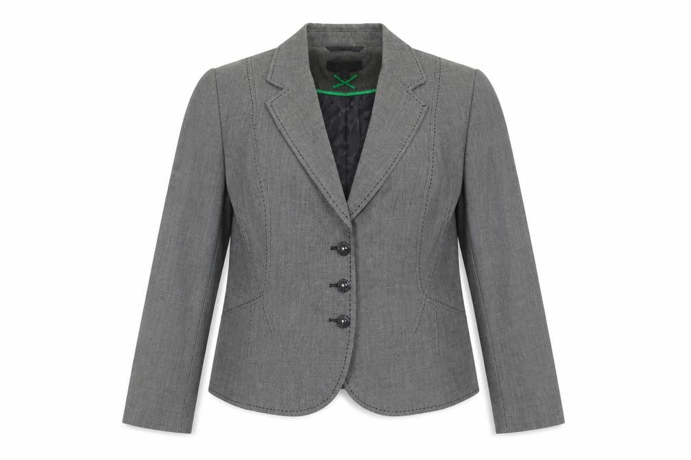 Marks & Spencer Women's Grey Check Blazer UK 18 Classic Fit