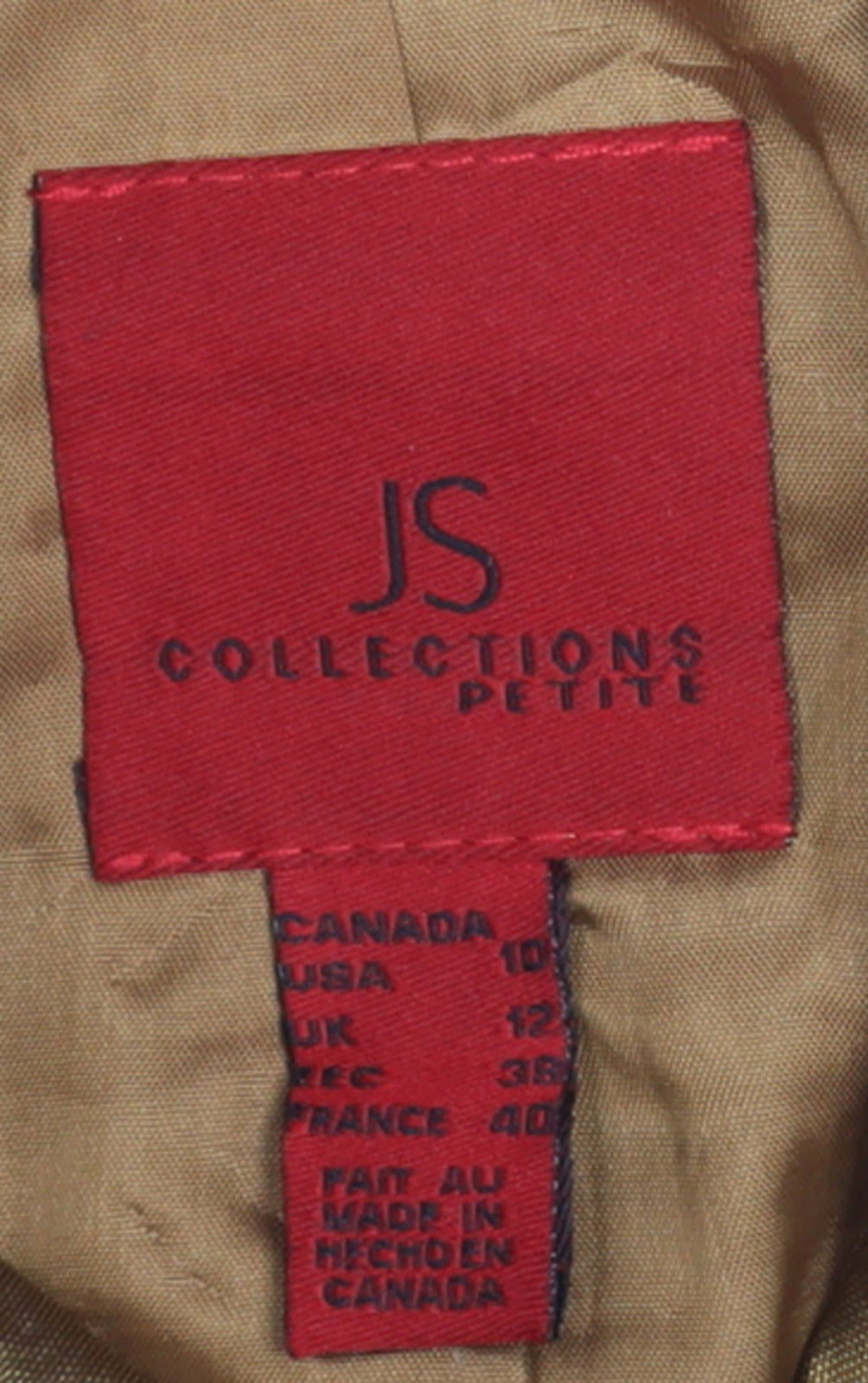 JS Collections Petite Women’s Brown Beaded 3/4 Sleeve Blazer UK 12
