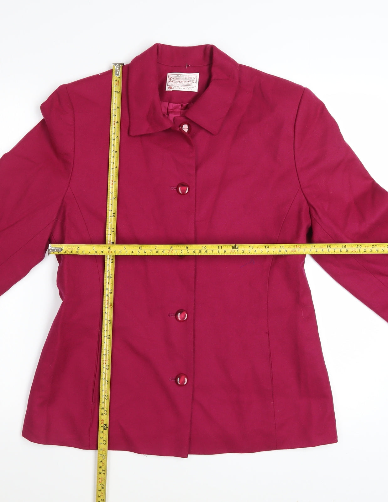 Pendleton Women’s Red Wool Petite Blazer Size 8 Classic Wool Jacket