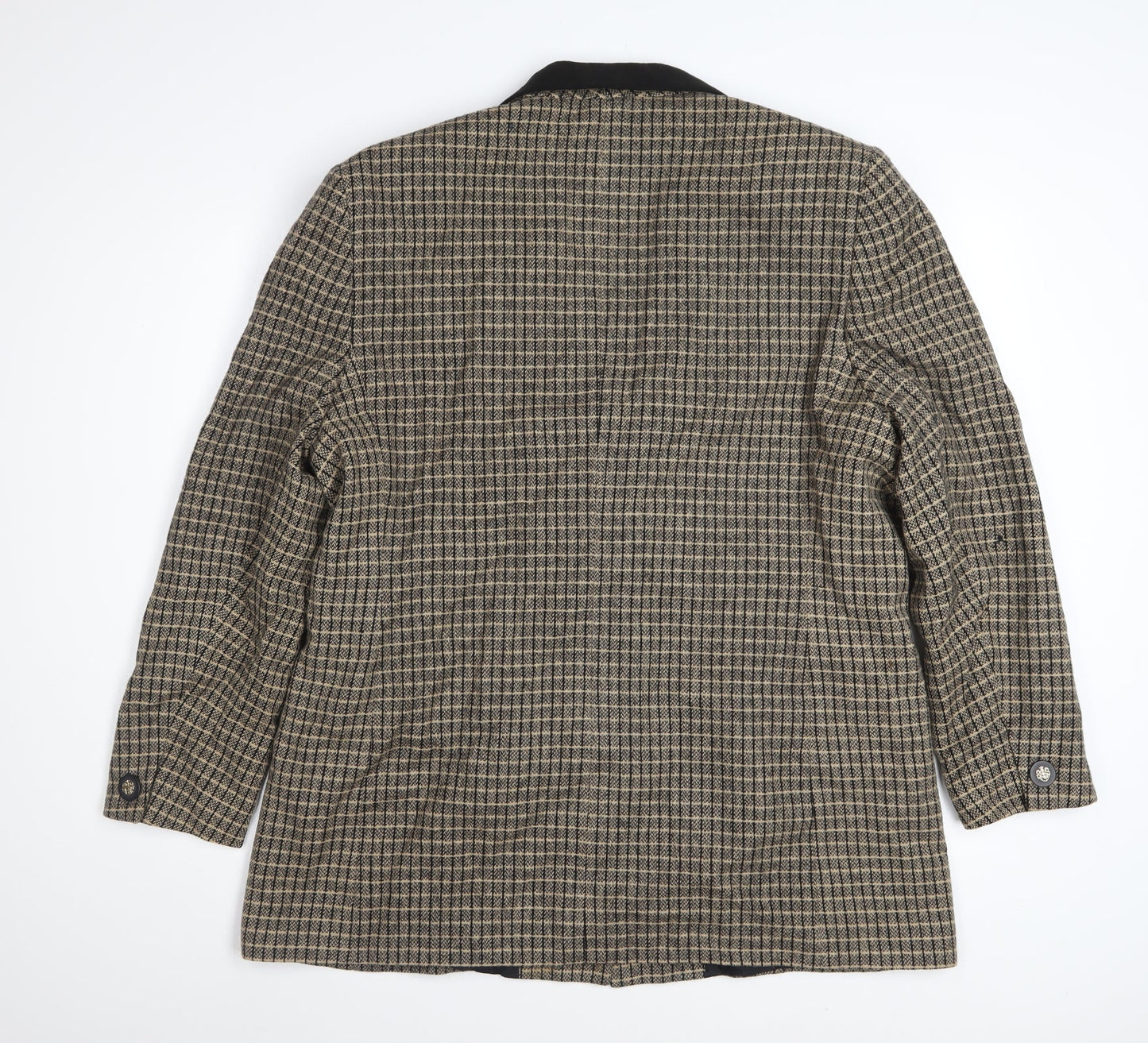 Viyella Womens Brown Check Wool Blazer Jacket UK 18 Classic Tweed