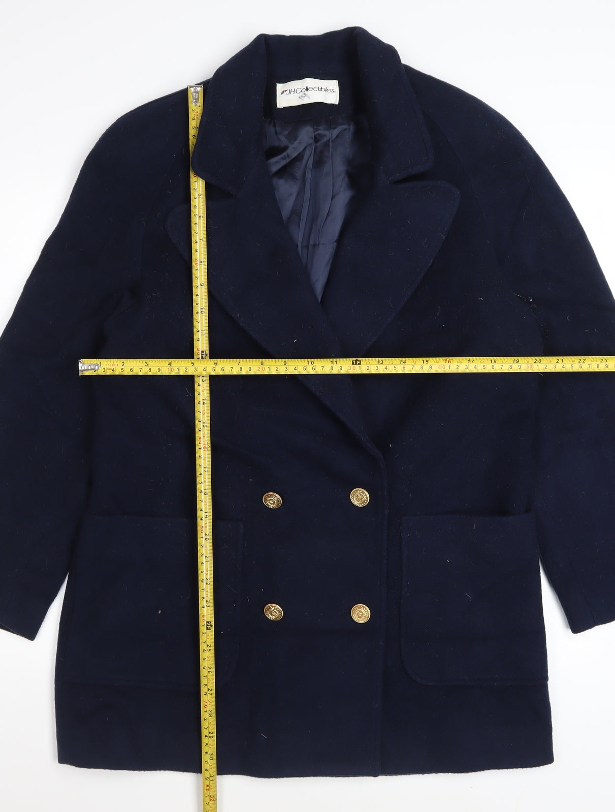 JH Collectibles Women's Blue Wool Pea Coat Size 12 Classic Style