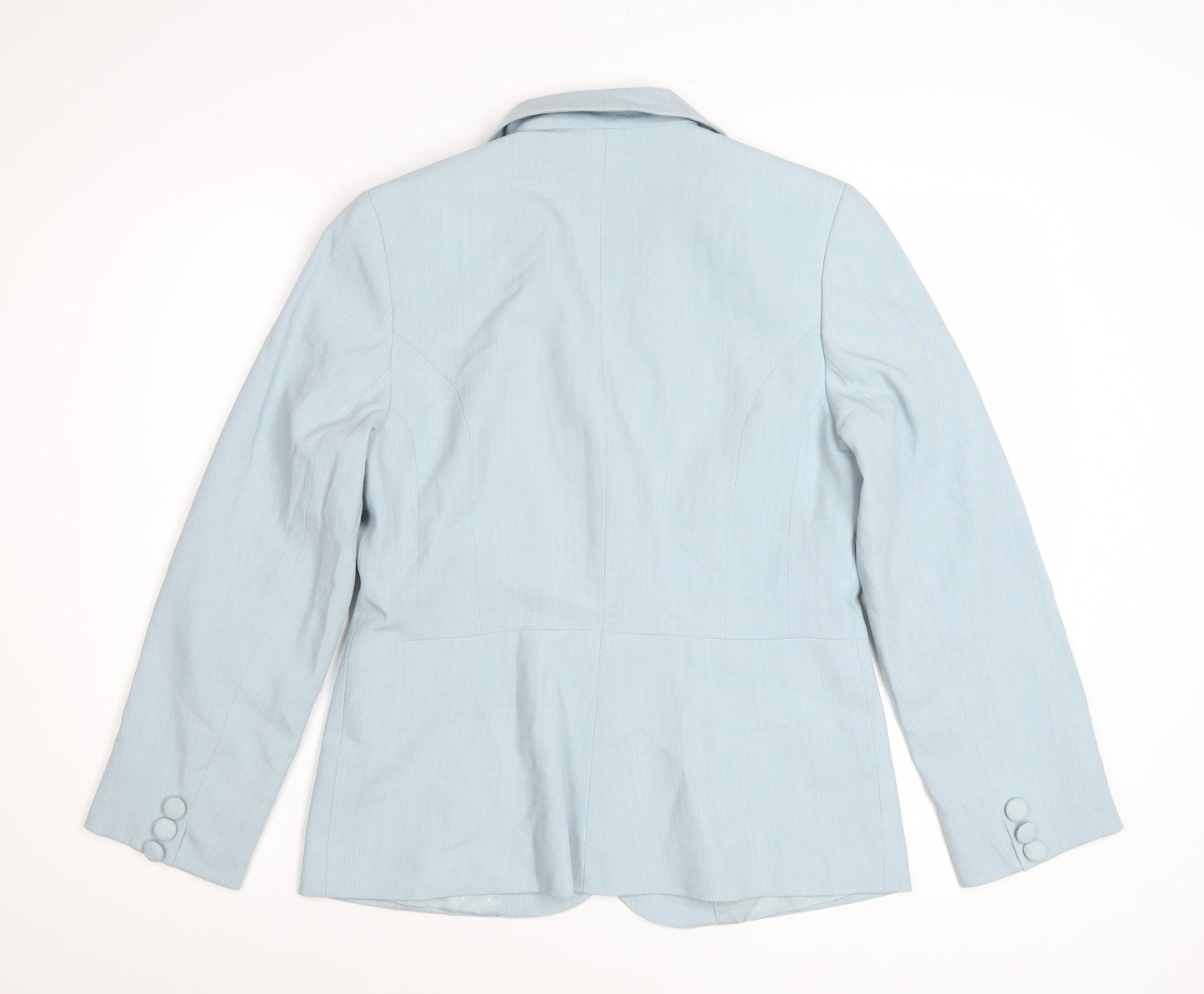 Marks and Spencer Women Blue Wool Blend Tailored Blazer Size 12