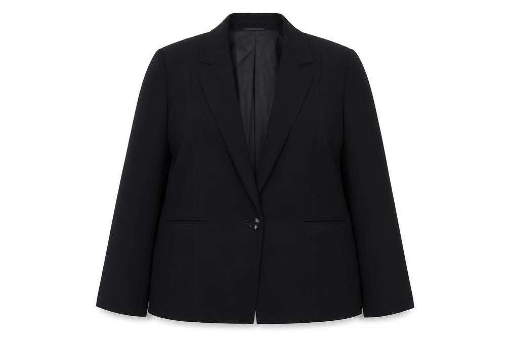 Planet Womens Black Polyester Lined Single-Breasted Blazer UK 18