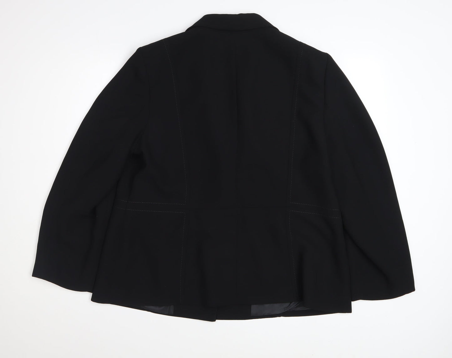 Planet Womens Black Polyester Lined Single-Breasted Blazer UK 18