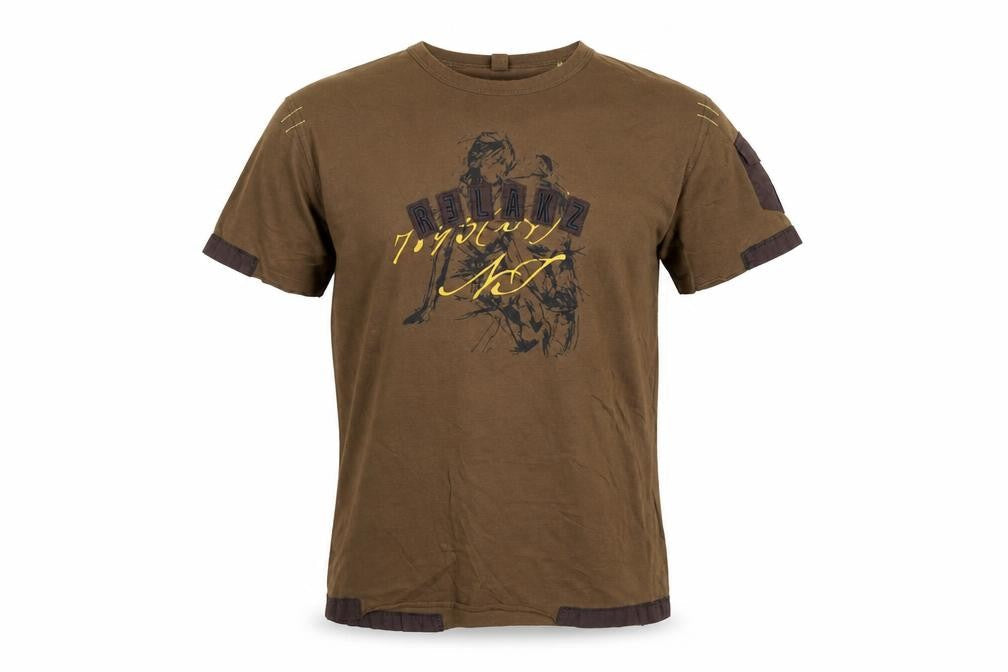 RS Relakz Men's Brown Graphic Print Crew Neck T-Shirt Size L