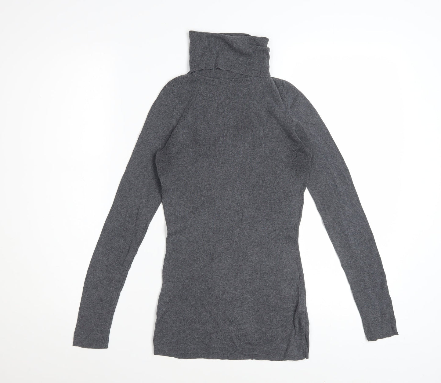 Jigsaw Women’s Grey Silk Cotton Roll Neck Jumper Size S