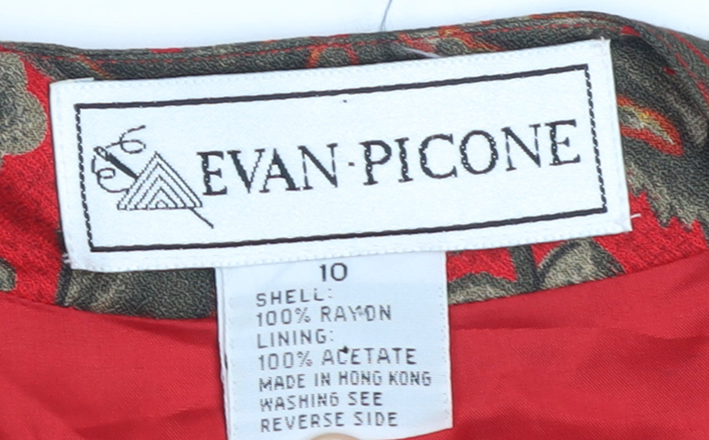 Evan-Picone Womens Red Floral Rayon Lined Blazer Size 10