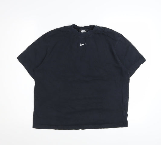 Nike Womens Black Small Cotton Crew Neck Sports T-Shirt