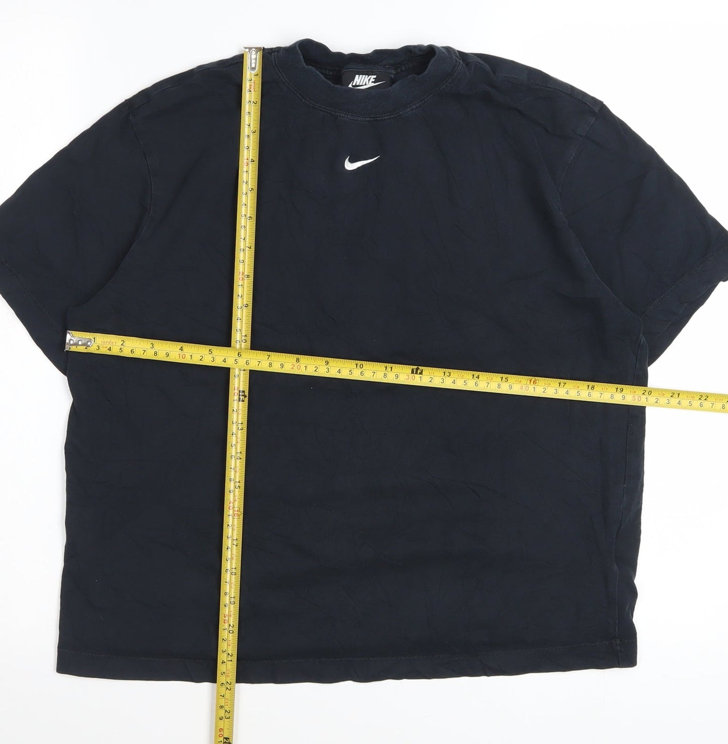 Nike Womens Black Small Cotton Crew Neck Sports T-Shirt
