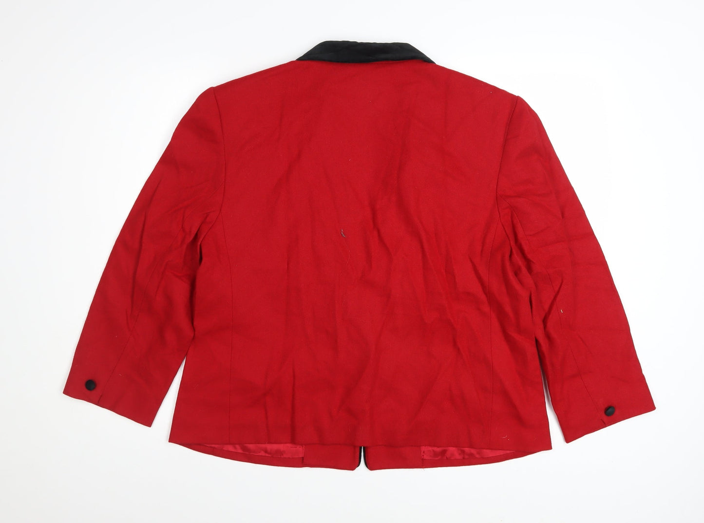 Koret Petites Women Red Wool Blazer Size 16 Classic Single-Breasted Jacket