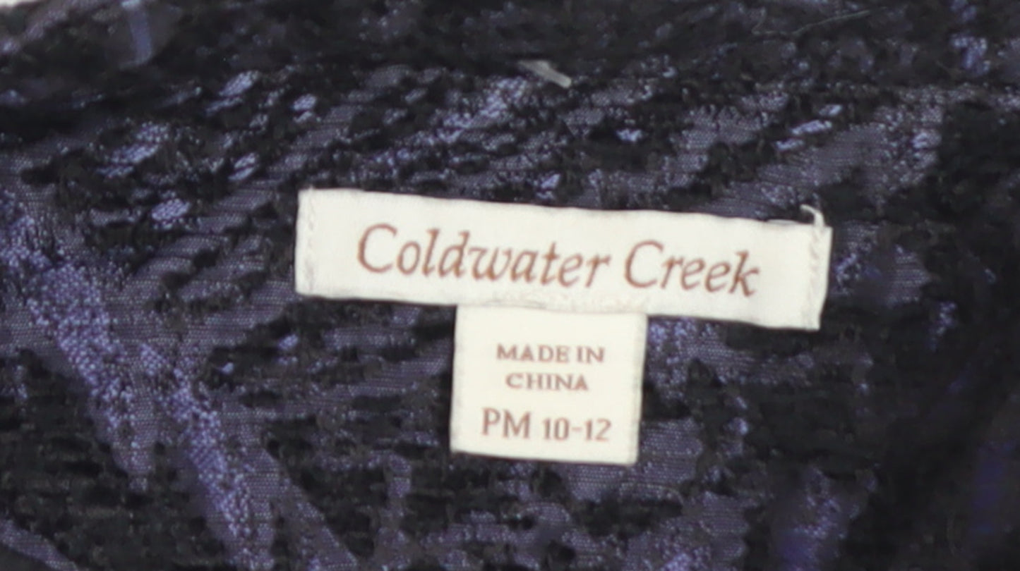 Coldwater Creek Women's Purple Paisley Velvet Jacket Size 12 Petite