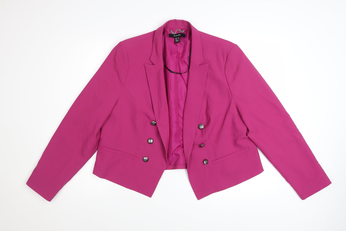 Simply Be Women's Pink Blazer Jacket UK 18 Plus Size Lined Smart