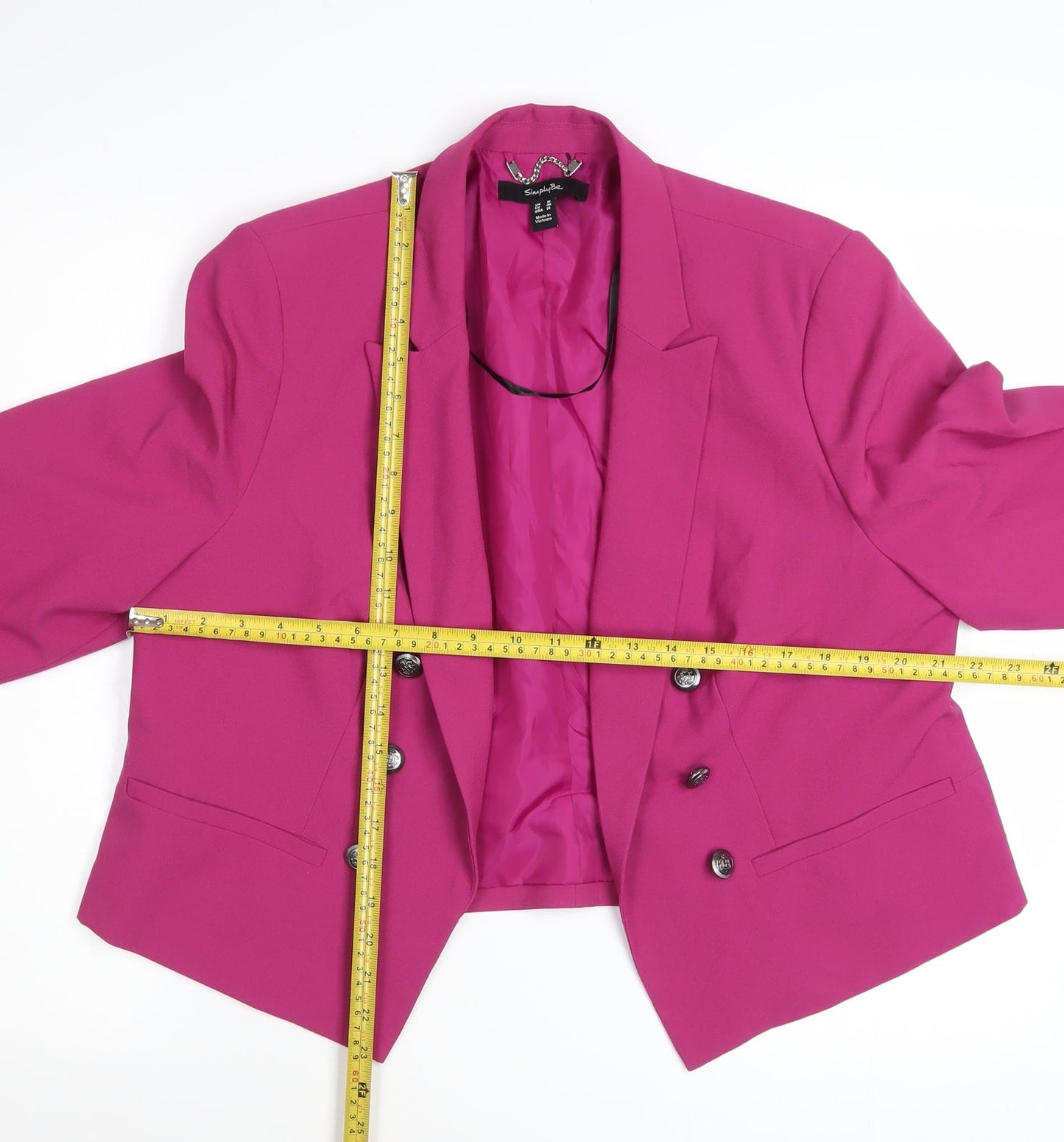 Simply Be Women's Pink Blazer Jacket UK 18 Plus Size Lined Smart