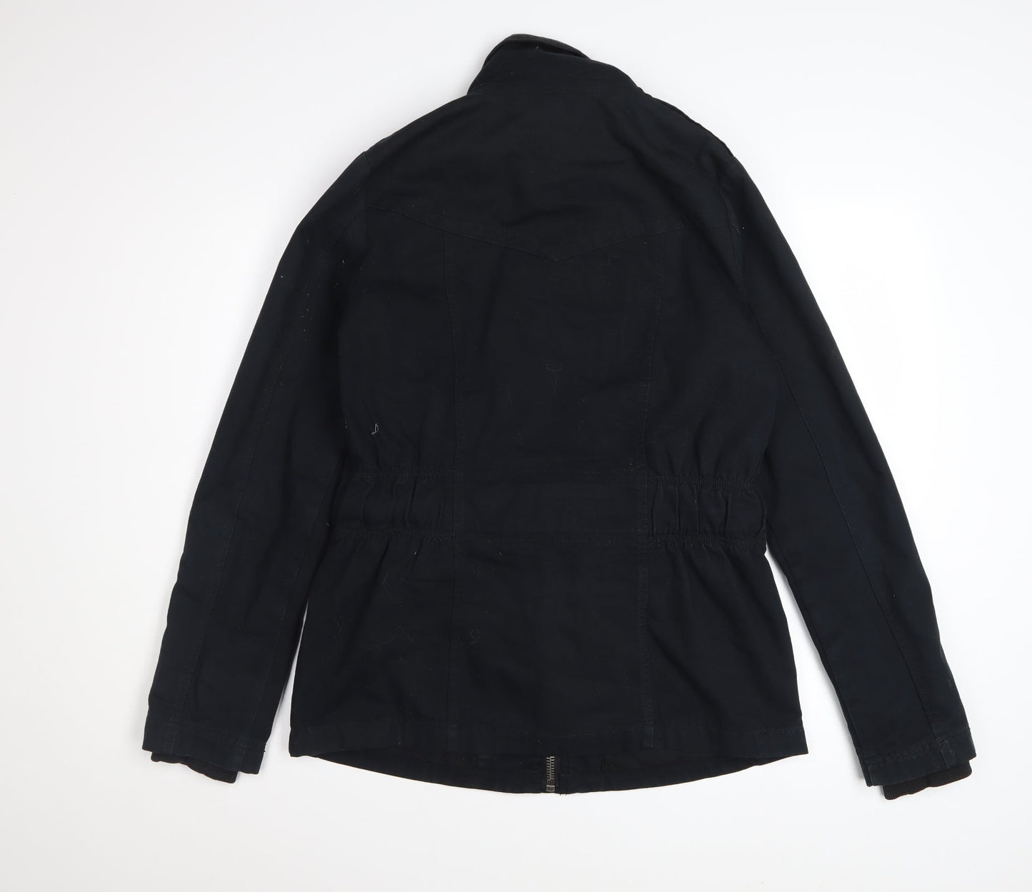 Tommy Hilfiger Women's Black Cotton Belted Military Jacket Medium