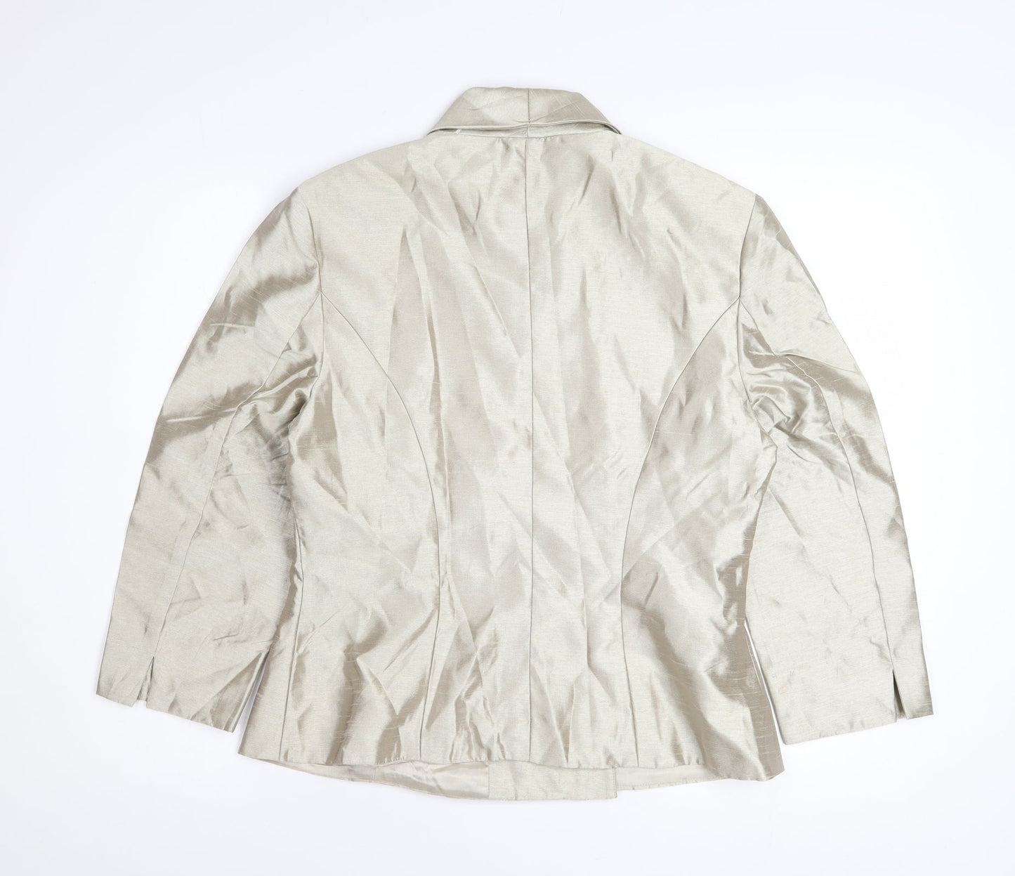Alex Evenings Women’s Ivory Satin Blazer Jacket Size 12 Formal Wear
