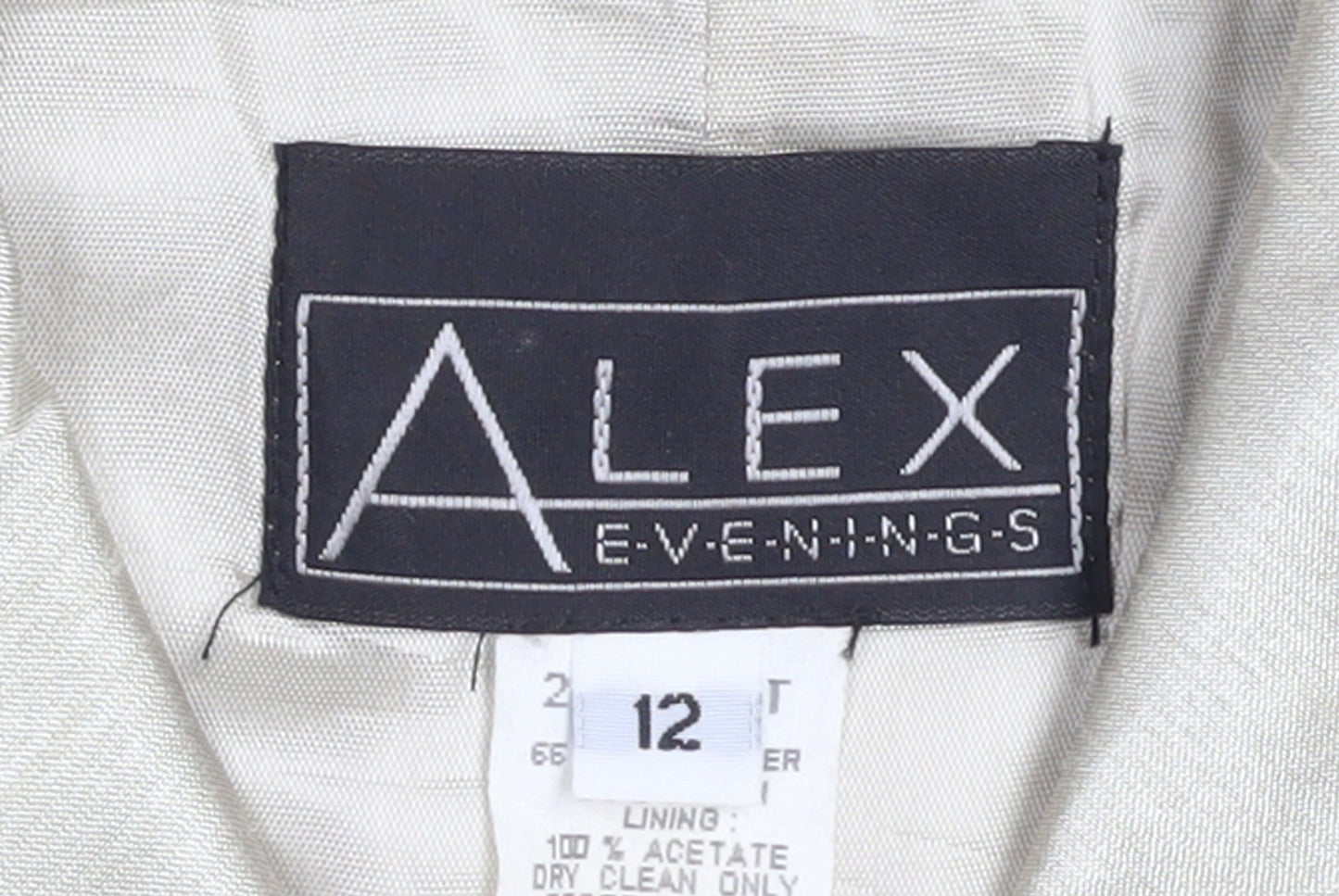 Alex Evenings Women’s Ivory Satin Blazer Jacket Size 12 Formal Wear