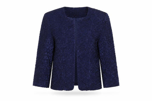 Positive Attitude Women's Blue Petite Textured Blazer Jacket Size 10
