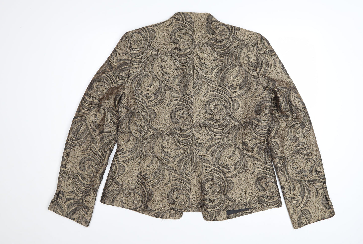 Kasper Women's Gold Floral Blazer Size 12 Regular Single-Breasted
