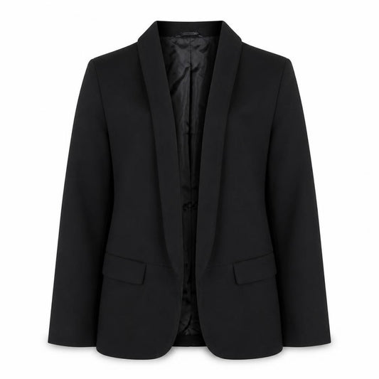 Boohoo Women's Black Blazer UK 12 Regular Fit Lined Jacket