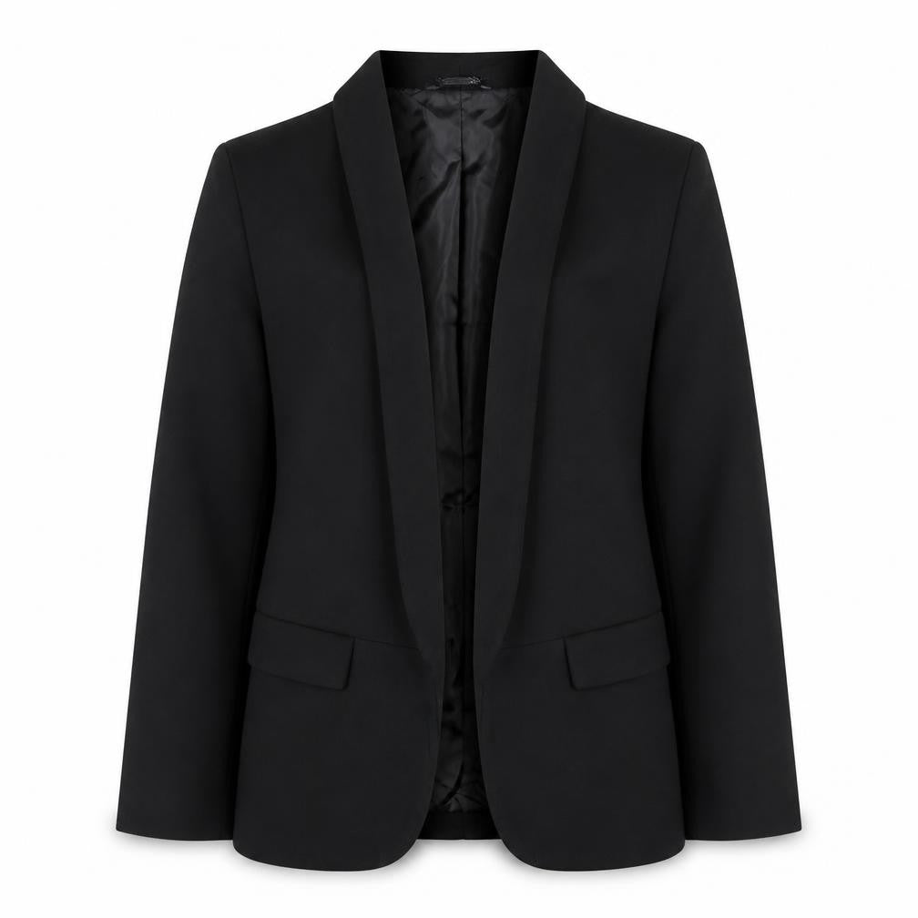 Boohoo Women's Black Blazer UK 12 Regular Fit Lined Jacket