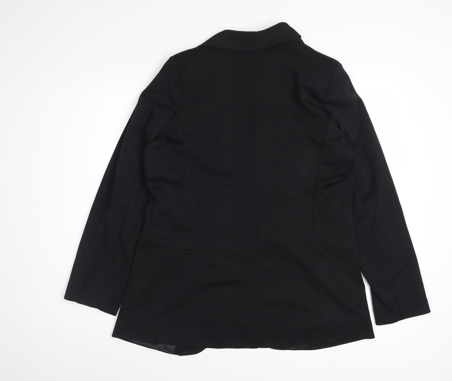 Boohoo Women's Black Blazer UK 12 Regular Fit Lined Jacket
