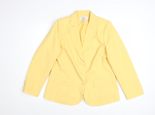 Conrad C Collection Women's Yellow Polyester Single-Breasted Blazer Size 14