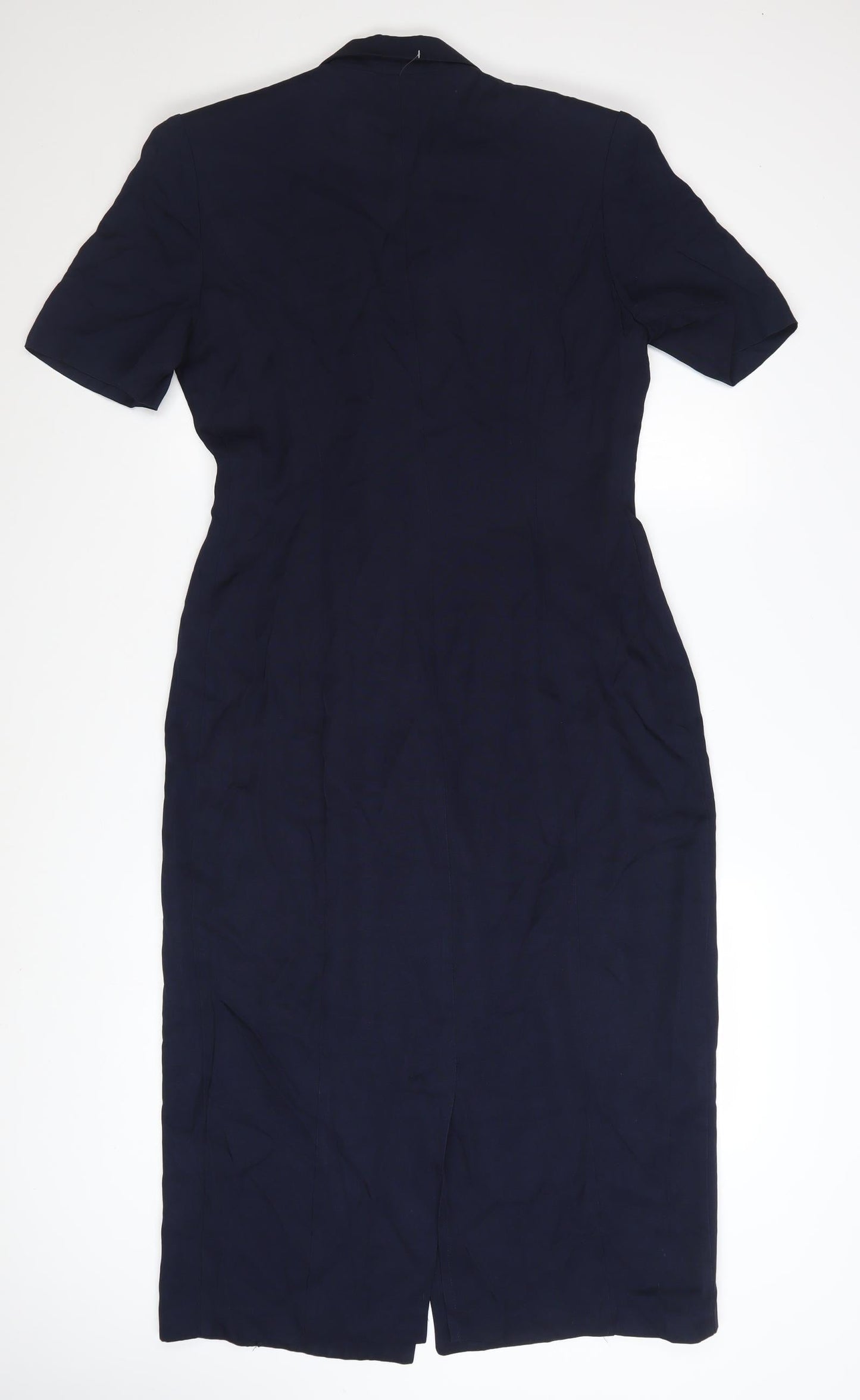 Danny & Nicole Women Blue Sheath Collared Button Dress Size 12