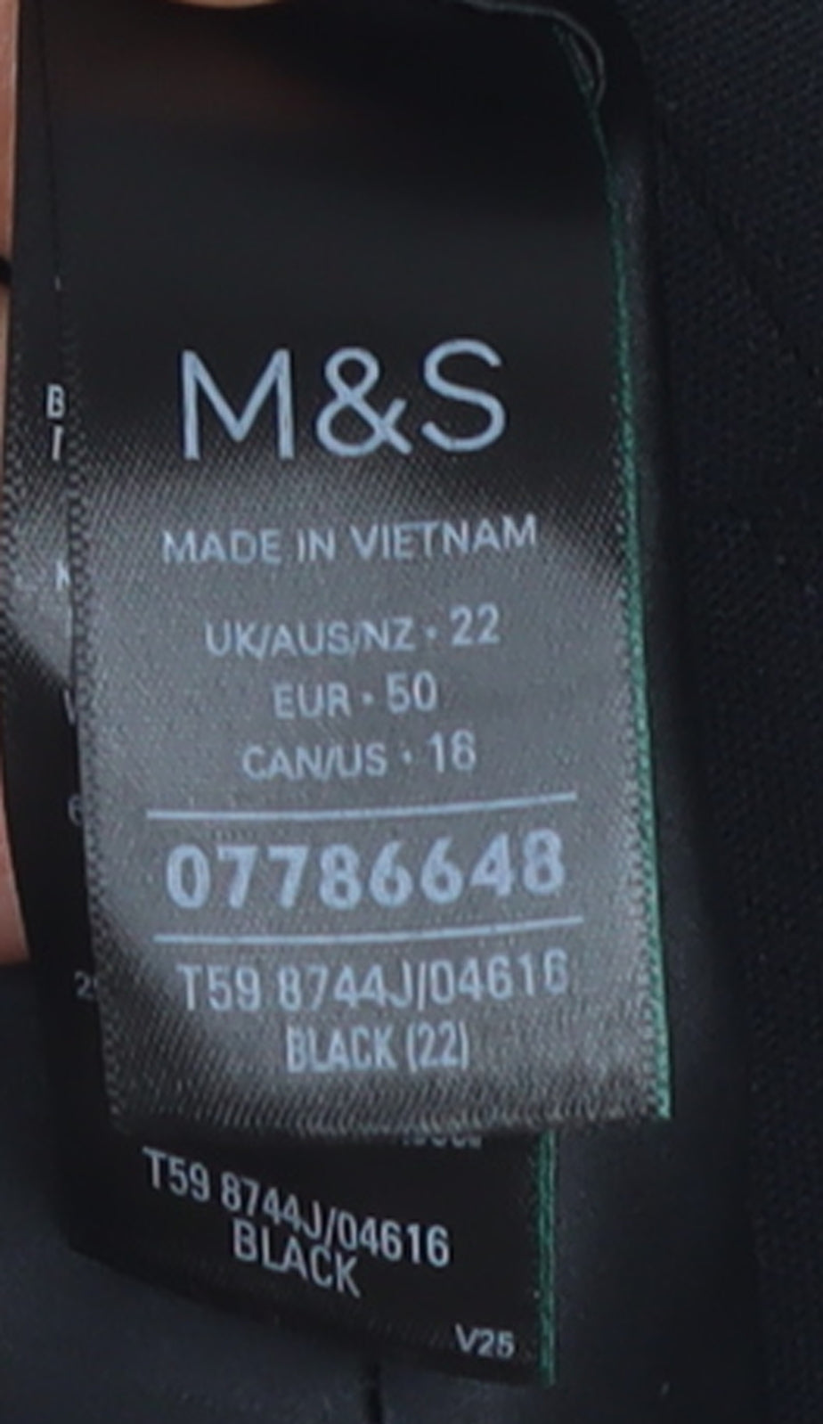 Marks and Spencer Women's Black Double-Breasted Tuxedo Waistcoat Size 22