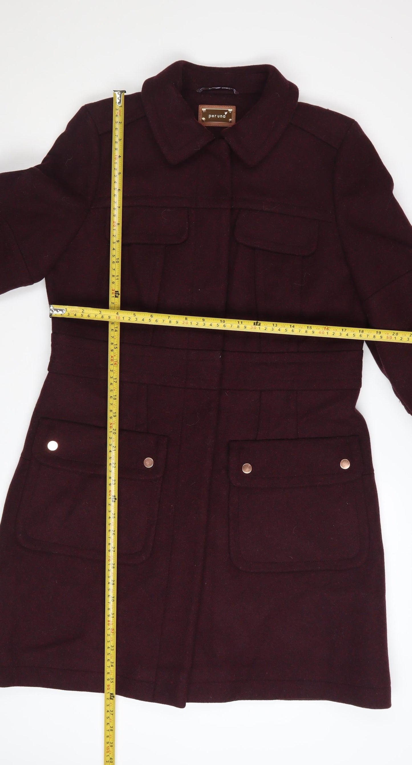 Marks and Spencer Women Brown Wool Blend Long Overcoat Size 14