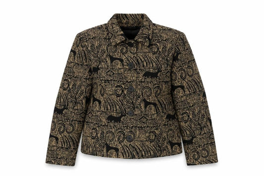 Giancarlo Ferrari Petite Brown Animal Print Blazer Jacket Women’s Size 10