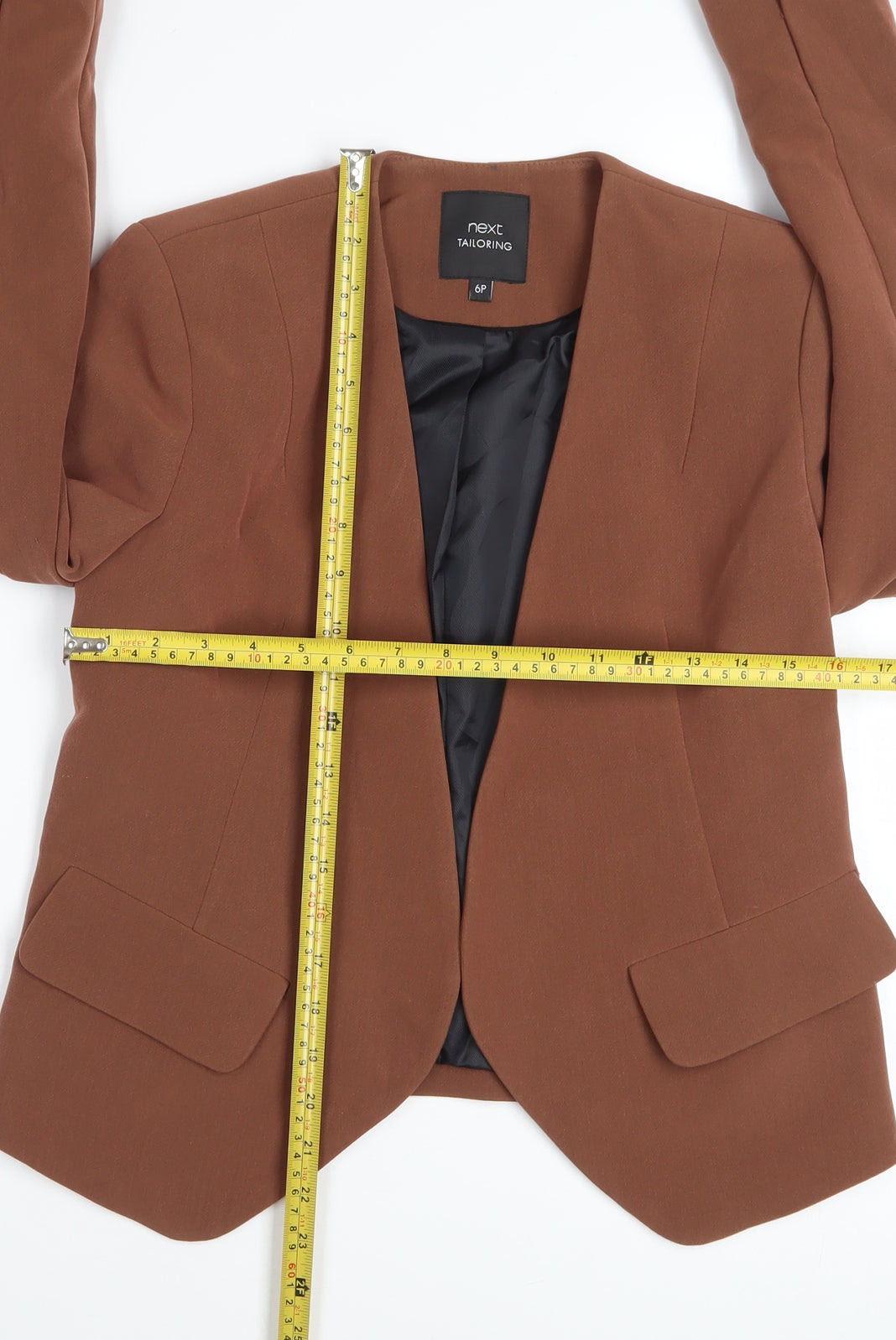 Next Women's Brown Tailoring Blazer Size 6 Petite Single-Breasted