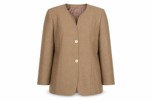Viyella Women’s Brown Wool Blend Classic Blazer UK 16 Vintage Mid-Length