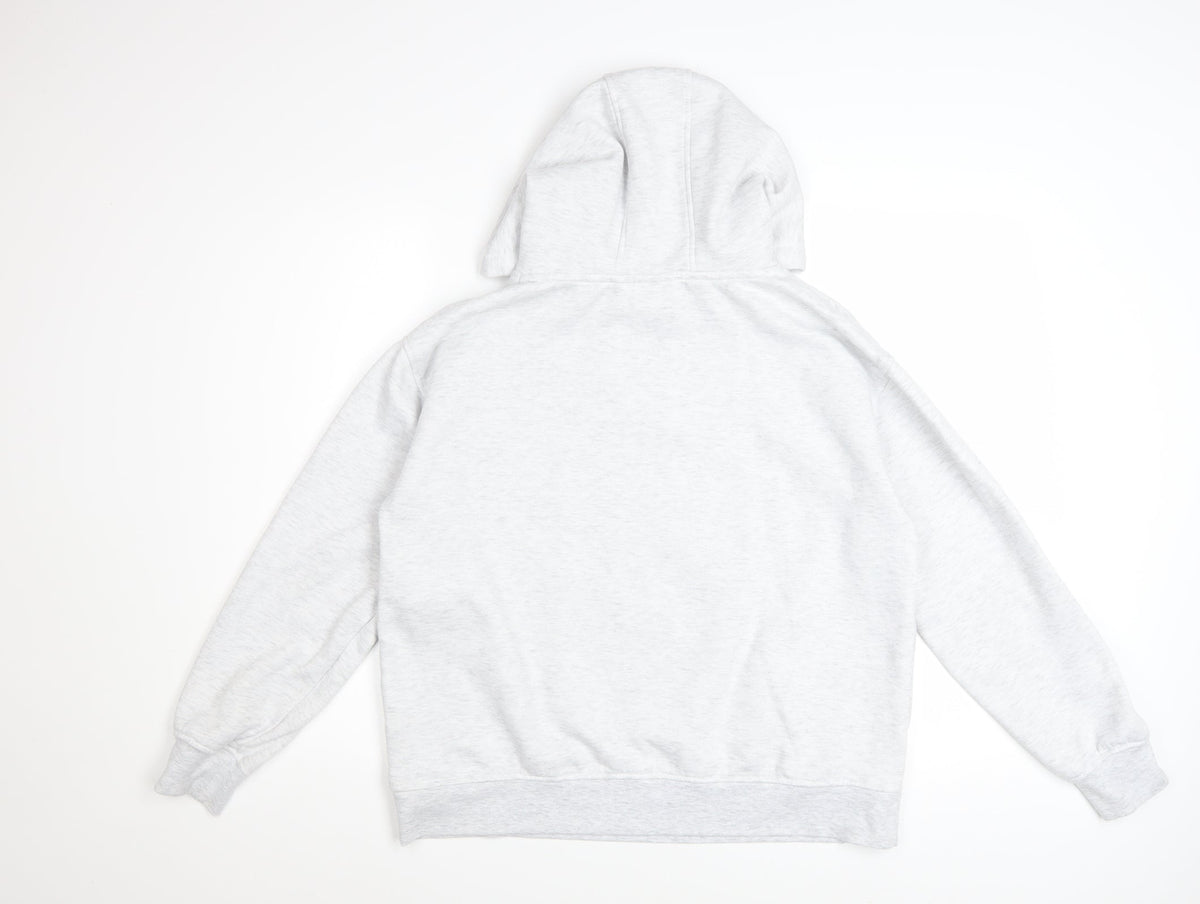 Close-up detail of Disney Women’s Grey Stitch Hoodie, size M, Pullover Sweatshirt
