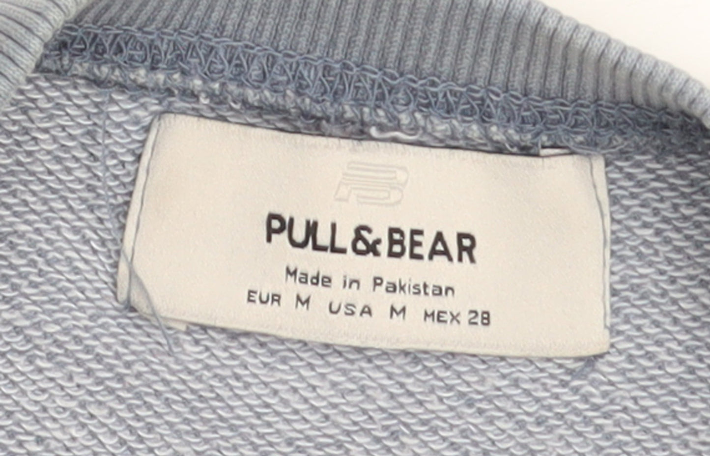 Pull & Bear Women's Blue Cotton Blend Pullover Sweatshirt M