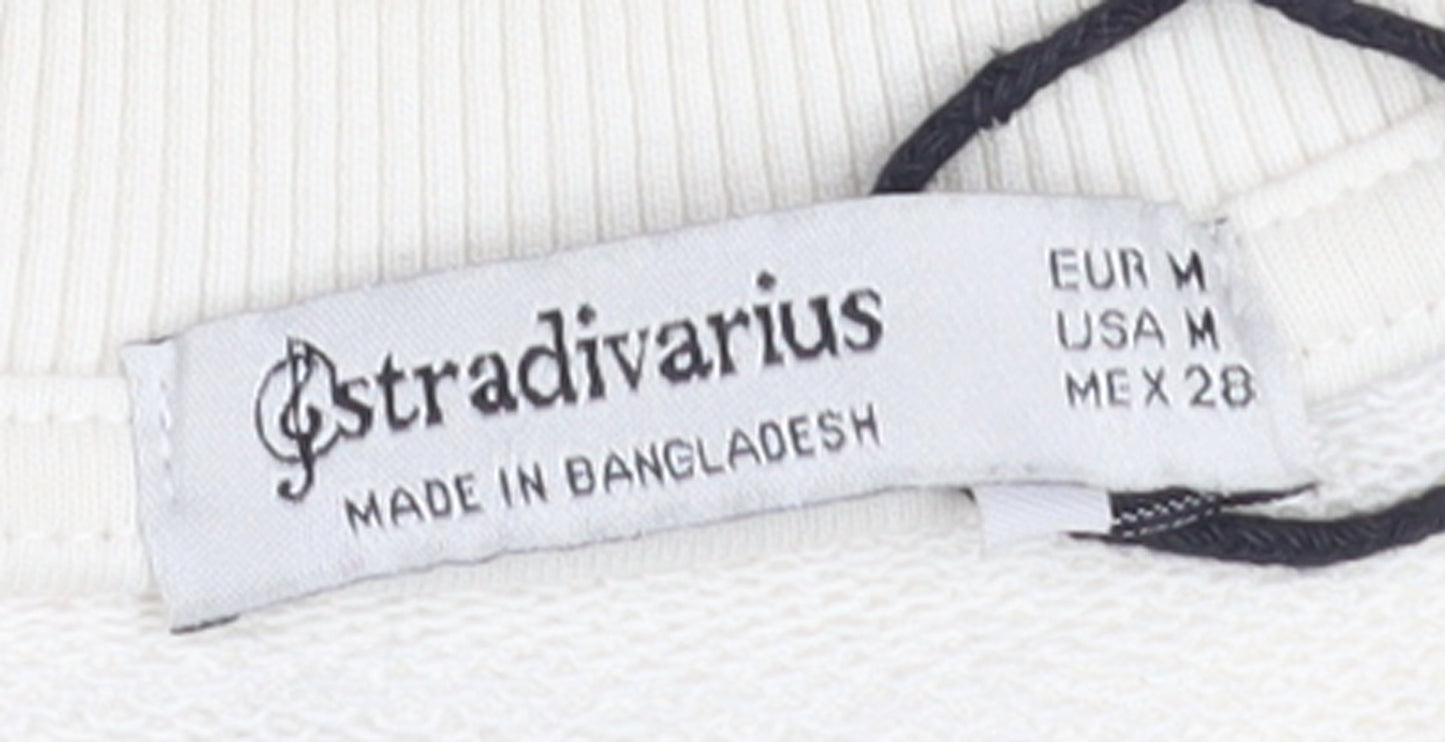 Stradivarius Womens Ivory California Pullover Sweatshirt M