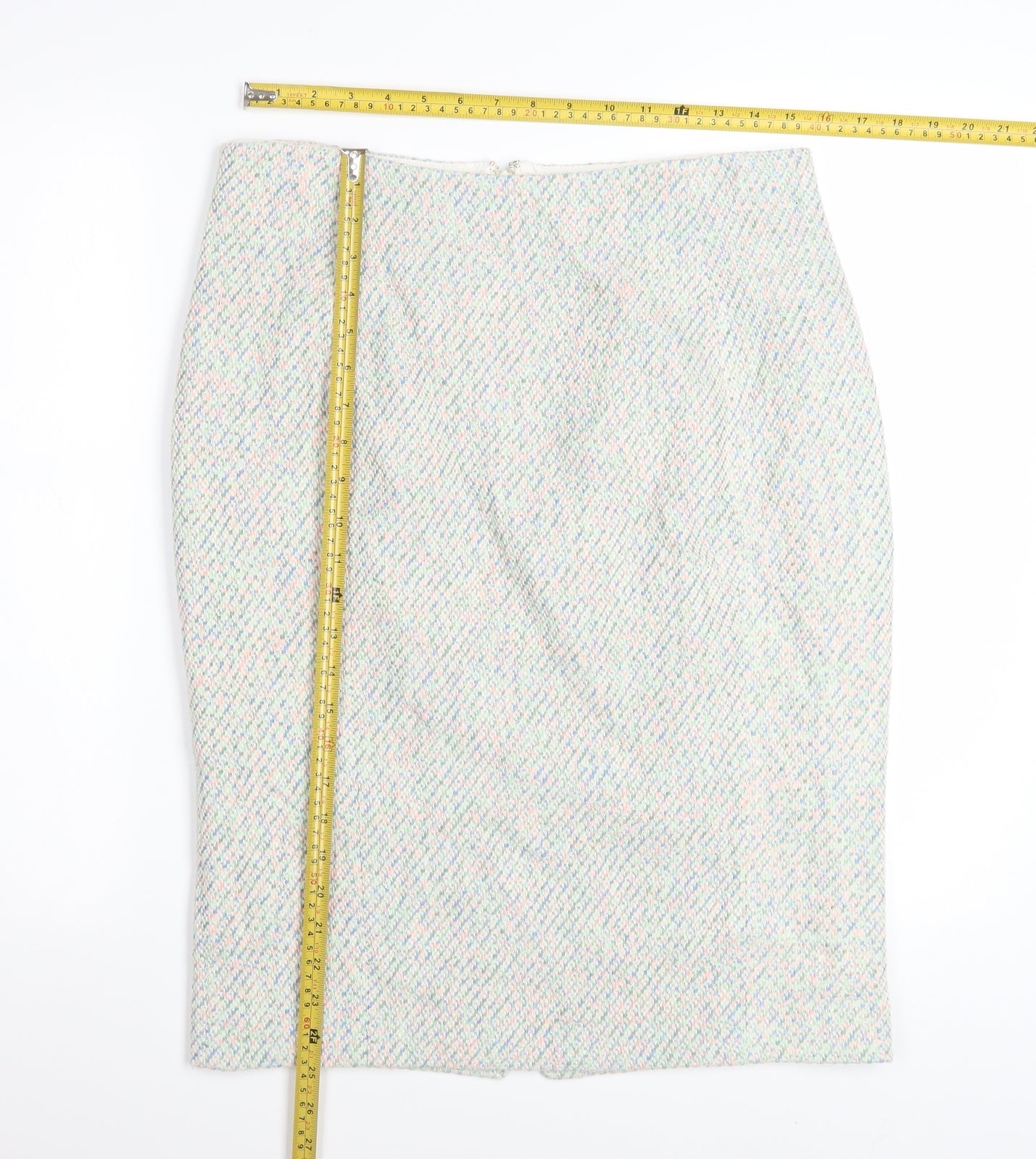 Hobbs Women’s Multicoloured Tweed Pencil Skirt Size 14