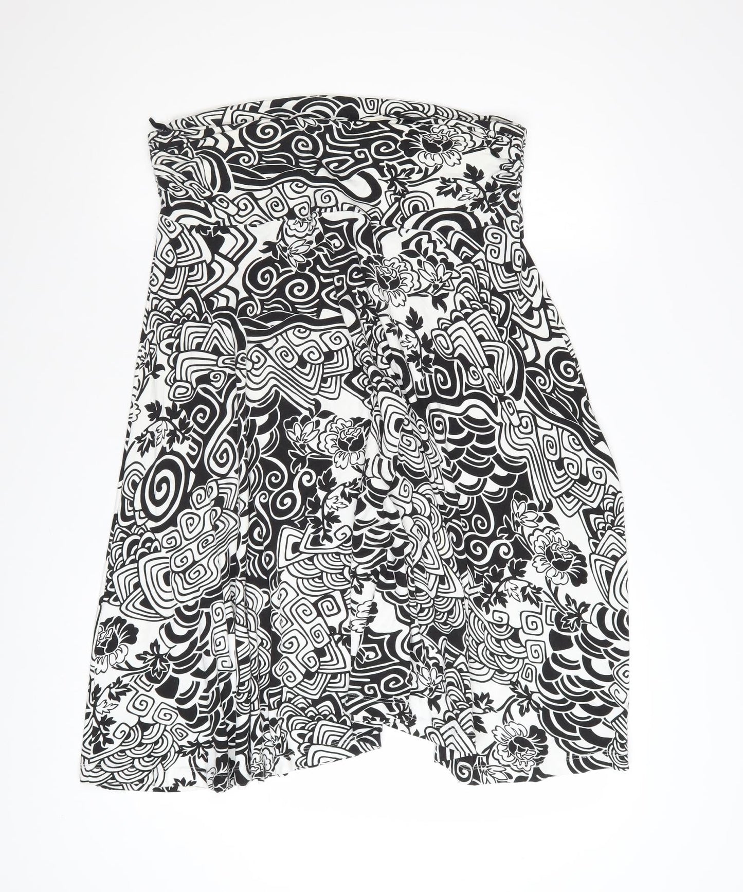 Olsen Women’s Black White Geometric A-Line Viscose Skirt Size 18