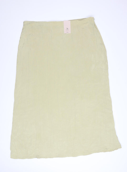 Tu Women Beige Midi Straight Skirt Size 20 Polyester Blend