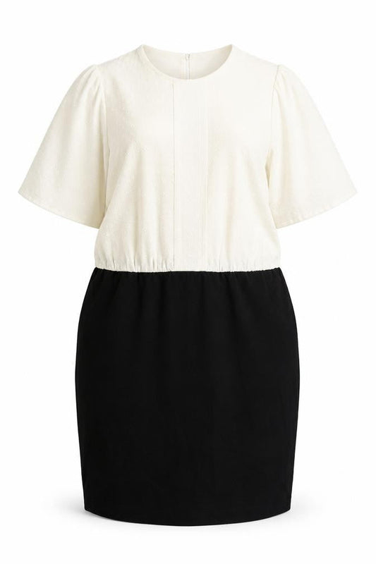 Next Women’s Black White Colourblock Shift Dress Size 18